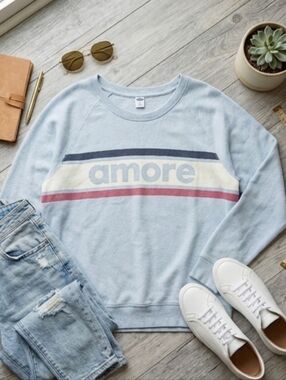 Old Navy "Amore" Graphic Raglan Sweatshirt
